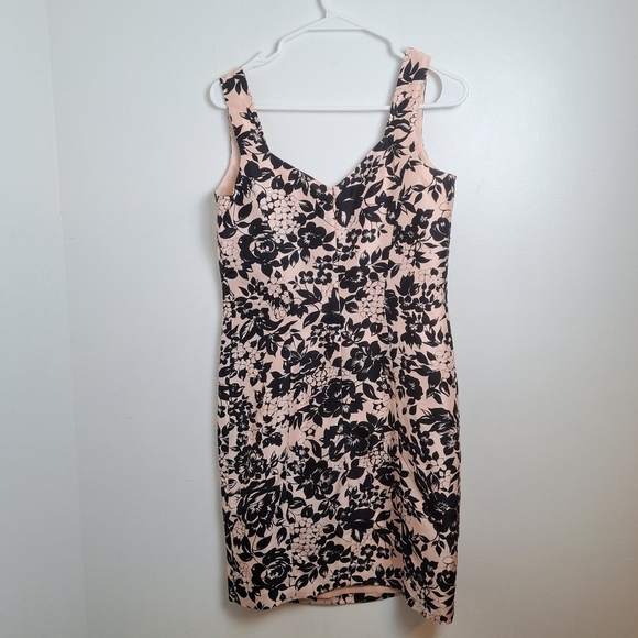 Vintage CC Pink Black Floral 100% Silk Sleeveless Whimsygoth Mini Dress Size 6 - Picture 2 of 5